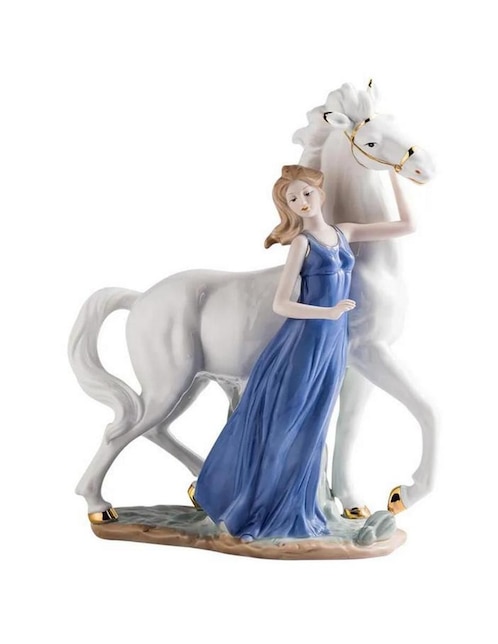 Figura decorativa de mujer de porcelana