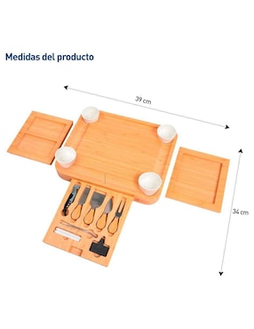 Set tabla para queso Bluelander de madera