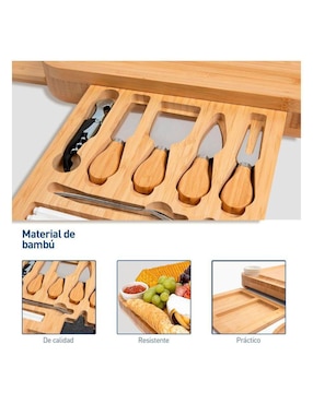 Set tabla para queso Bluelander de madera