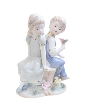 Figura Decorativa De Niña Porcella De Porcelana