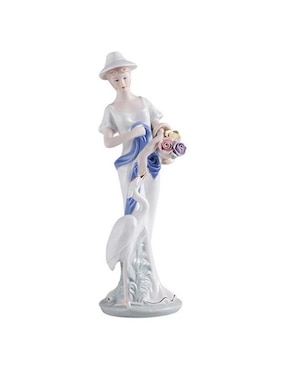 Figura Decorativa De Mujer Ventdepot De Porcelana