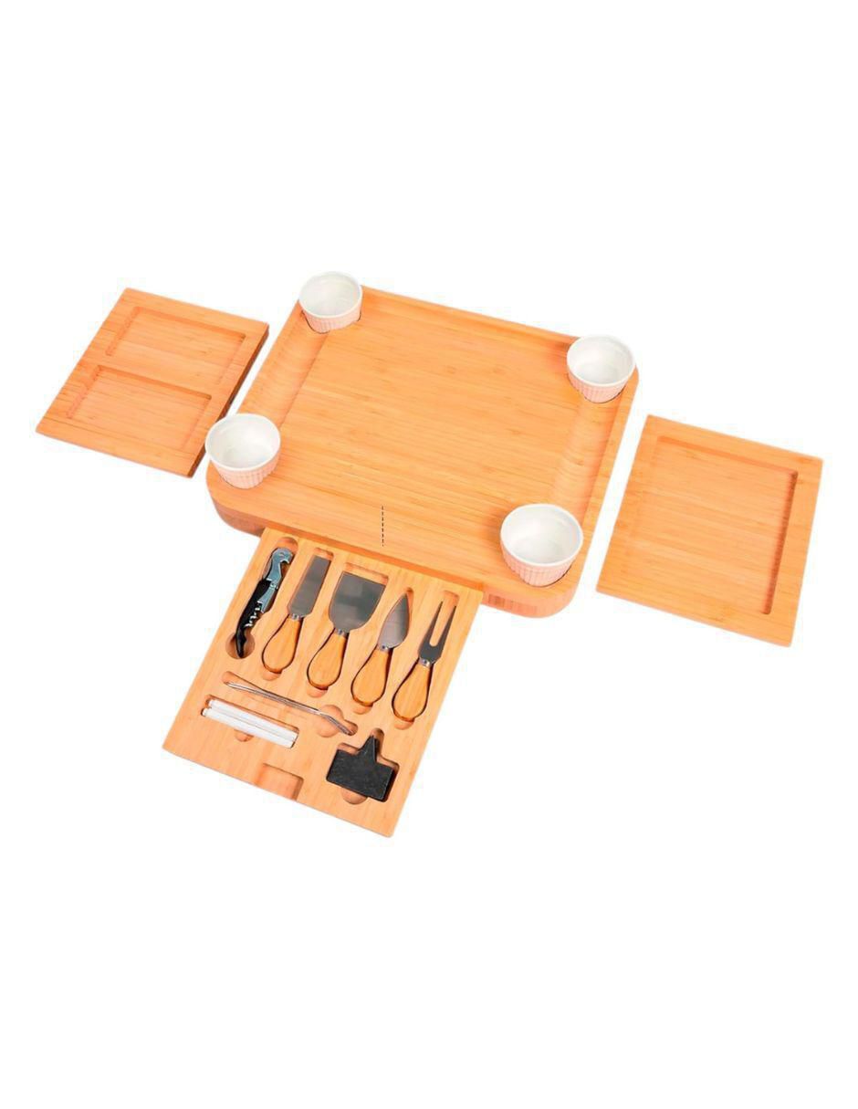 Set tabla para queso de madera