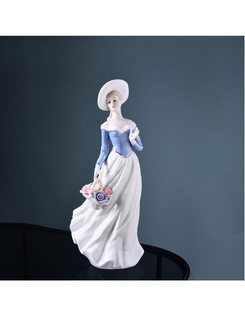 Figura decorativa de mujer de porcelana 2