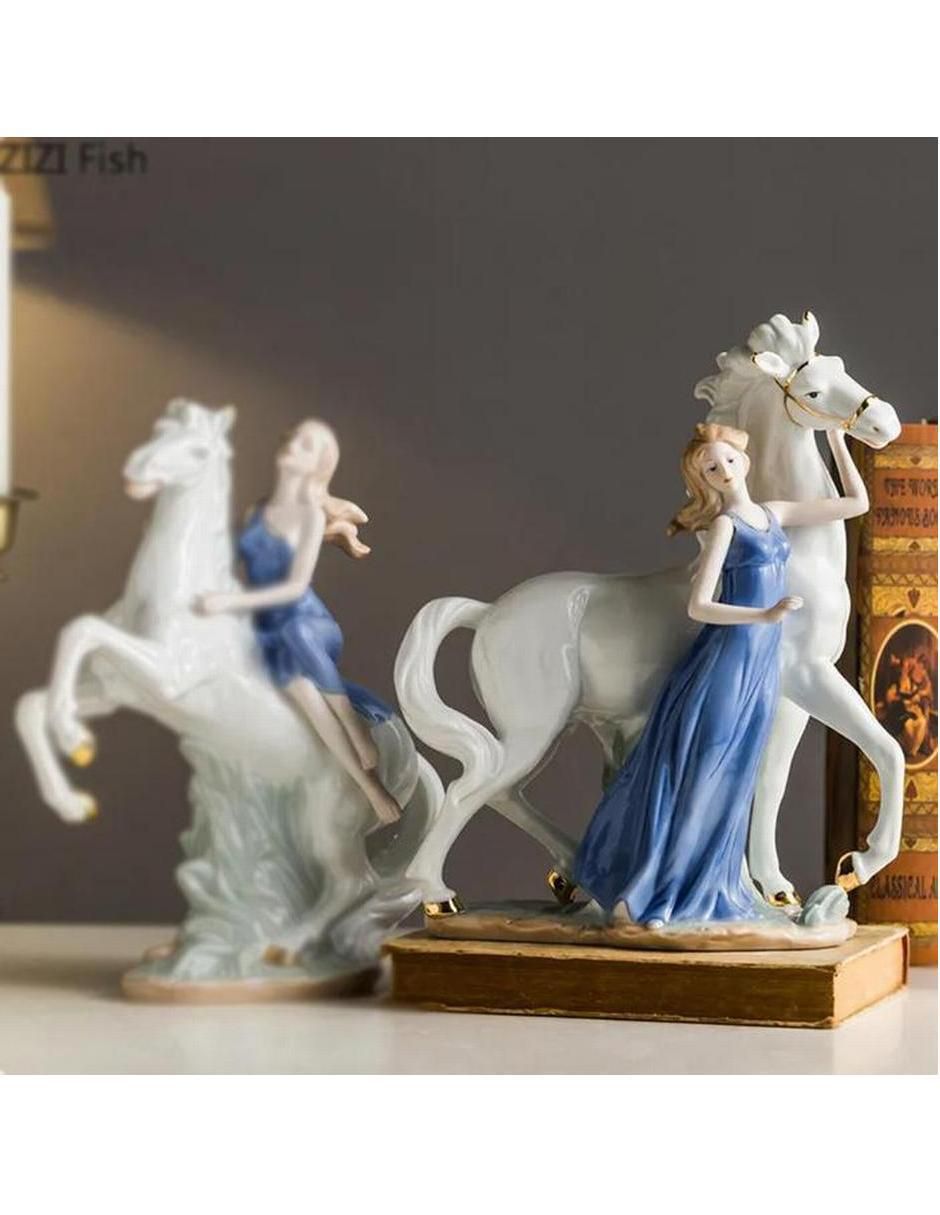 Figura decorativa de mujer de porcelana 4