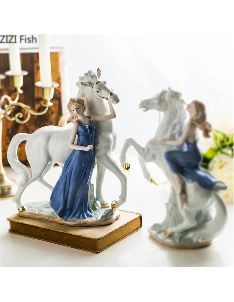 Figura decorativa de mujer de porcelana 5